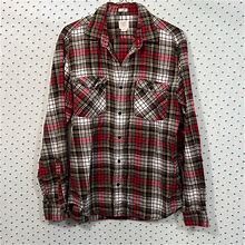 J. Crew Shirts | J. Crew Red Plaid Flannel Long Sleeve Button Down Shirt | Color: Black/Red | Size: M