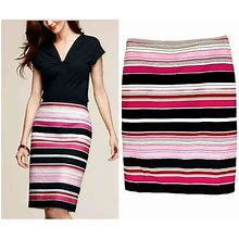Talbots Petite Ribbon Striped Skirt - New Women | Color: Yellow/Purple | Size: S