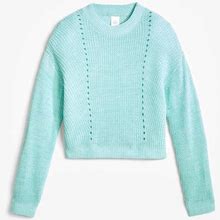 Maurices Girls Pointelle Sweater Blue Size Large