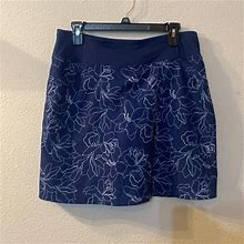 Cypress Club Shorts | Cypress Club Floral Print Skort Size Medium | Color: Blue/White | Size: M