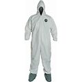 Dupont Proshield Nexgen Coveralls With Hood And Boots, 3XL, White, Pack Of 25