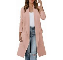Drpgunly Womens Coats Womens Jacket,Casual Long Sleeve Draped Open Front Knit Pockets Long Cardigan Jackets Sweater Quilted Jacket,Jackets For Women,W