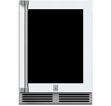 Hestan 24" Built In Outdoor Refrigerator, Glass Door, Right, Lock, Froth | Williams Sonoma