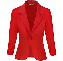 Hybrid & Company Women's Casual Work Office Blazer Lightweight Stretch Ponte Jacket Made In USA
