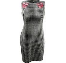 Tommy Hilfiger Women's Embroidered Houndstooth Sheath Dress