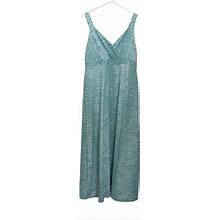 J. Mclaughlin Dresses | J. Mclaughlin Sleeveless V-Neck Maxi Dress Blues Greens Cheetah Print Size Xl | Color: Blue/Green | Size: Xl