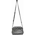 Michael Kors Silver Metallic Crackle Leather Crossbody Bag / Purse