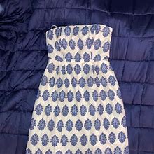 J. Crew Dresses | J Crew Medallion Filigree Embroidered Dress - Never Worn And Perfect Condition | Color: Blue/Cream | Size: 4