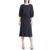 Nordstrom Elbow Sleeve Midi Dress In Navy Blueberry At Nordstrom, Size Small