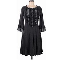 Dressbarn Casual Dress: Gray Dresses - Women's Size 8