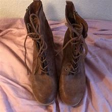 Maurices Shoes | New Lace Up Heeled Boots | Color: Brown/Tan | Size: 10