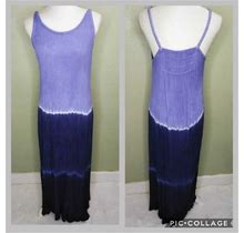 Zen Dresses | Blue Dip Dyed Maxi Dress With Braided Straps M | Color: Blue | Size: M