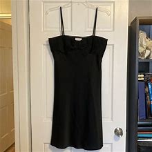 Calvin Klein Dresses | Calvin Klein Black Ruched-Top Dress W/ Removable Straps Size 12 | Color: Black | Size: 12