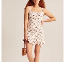 Abercrombie & Fitch Dresses | Nwt A&F Cherry Mini Dress Summer Picnic Dress Ruched | Color: Red/White | Size: M
