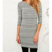 Bdg Dresses | Mini Bdg Textured Fair Isle Bodycon Dress In Grey | Color: Gray | Size: Xs