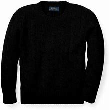 Ralph Lauren The Iconic Cable-Knit Cashmere Sweater - Size 6/7 in Polo Black
