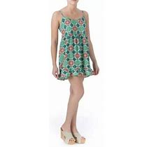 One Clothing Womens Green Sleeveless Short Babydoll Dress Juniors Lg &
