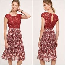 Anthropologie Plenty By Tracy Reese Arcadia Lace Floral Dress Size 6P NWOT