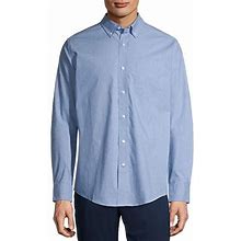 George Clothing Men's Long Sleeve Poplin Wrinkle Resistant Shirt