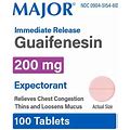 Major Mucus Relief Guaifenesin Tablets, 200Mg, 100Ct (1-3 Unit)