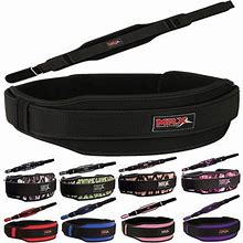 MRX Weight Lifting Belt With Double Back Support Gym Training 5 Wide Belts Black 2XL