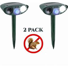 Ultrasonic Squirrel Repeller - PACK Of 2 - Solar Powered - Get Rid Of Squirrels In 48 Hours
