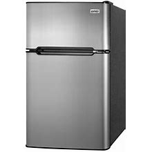 Summit Appliance CP34BSS 3.2 Cu. Ft. Stainless Steel / Black Two Door Refrigerator / Freezer - 115V