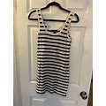 French Connection Xs Black And White Striped Cotton Dress
