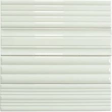In Collection Lines White Decorative Mix 3X12 Glossy Ceramic Subway Tile | Bath And Shower