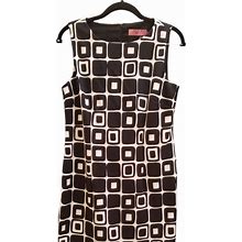 Eliza J Dresses | Eliza J Womens Nordstrom Sleeveless Lined Mini Dress Black Cream Square Sz 6 | Color: Black/Cream | Size: 6