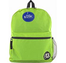 BAZIC School Backpack 16" Lime Green, Lightweight School Bag Padded Back & Adjustable Strap For Students, Travel Bag Fit A4 Notebook, 1-Pack