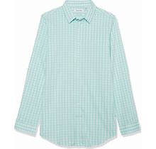 Calvin Klein Boys' Long Sleeve Patterned Dress Shirt, Style With Buttoned Cuffs