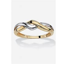 Women's 10K Yellow Gold Two-Tone Twist Ring By Palmbeach Jewelry In Gold (Size 8)