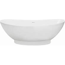 RTDSN71-WHGL Julianna 70 3/4 Inch Resin Freestanding Oval Soaker Double Slipper Bathtub, White Gloss At KBA Home Studio