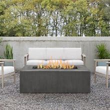 Real Flame Estes 60 Inch Rectangular Concrete Propane Fire Pit Table In Carbon By Bbqguys Signature