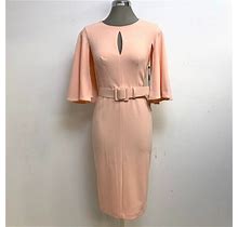Calvin Klein Dresses | New Calvin Klein Flutter 3/4 Sleeve Sheath Dress Nectar Color | Color: Orange/Pink | Size: Various