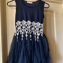 Sugar And Spice Dresses | Sugar And Spice Navy Blue Ballerina Style Dress | Color: Blue | Size: Lg