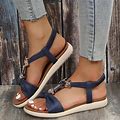 Roman Style Flat Sandals Blue / 40
