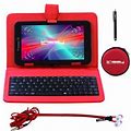 Linsay 7" 64Gb Tablet Super Bundle With Red Keyboard, Earphones, Pen Stylus, New Android 13 Dual Camera