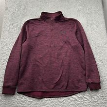 Under Armour Shirts | Under Armour Quarter Zip Maroon Mens Pullover Shirt Sweater Cold Gear Size Large | Color: Red | Size: L