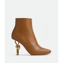 Bottega Veneta Knot Ankle Boot - Brown - Woman - 6 - Calfskin