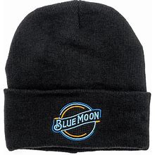 Tee Luv Blue Moon Logo Beanie - Beer Brand Knit Hat (Black)