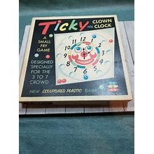 Vintage Ticky The Clown Clock 200 Game Toy Happy Hour 1956