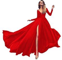 Yubnlvae Dresses For Women Fashion Women Casual V-Neck Sleeveless Sequins Cross Party Dress - Red