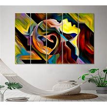 Home Canvas Decor People And Fortune In Colors Wall Art 5 Panels