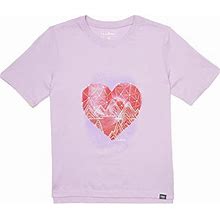 L.L.Bean Organic Short Sleeve Tee (Big Kids) Clothing Purple Clover Heart : LG (14-16 Big Kid)