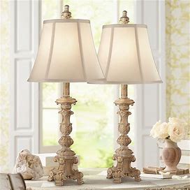 Regency Hill Elize 26 1/2" Whitewash Candlestick Lamp Set With Dimmers - Style 80Y98