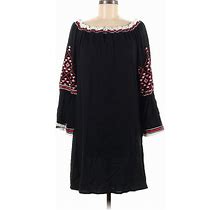 Azulu Casual Dress - Shift: Black Fair Isle Dresses - Women's Size Medium