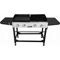 Royal Gourmet 4-Burners Portable Propane Gas Grill And Griddle Combo Grills In Black With Side Tables