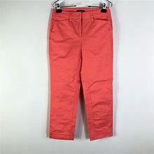 Lands' End Pants & Jumpsuits | Lands' End - 4-Pocket Mid Rise Straight Leg Chino Pants - Womens 2 Coral Pink | Color: Orange/Pink | Size: 2